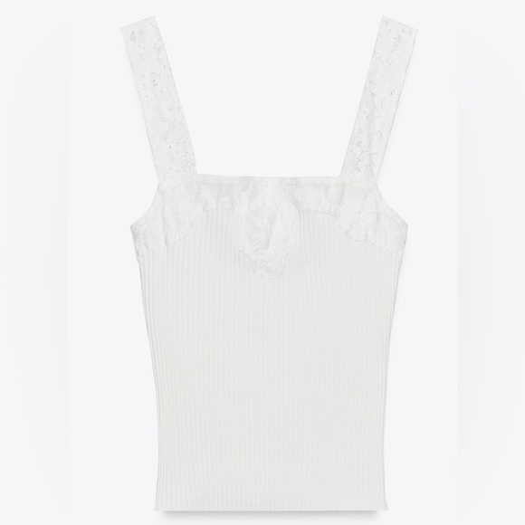 Zara Embroidered Ribbed Top - Picture 3 of 5